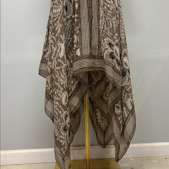 Silk Halter Babydoll Dress Handkerchief Hem Boho Festival Fairy ASO Taylor Swift - Picture 3 of 9